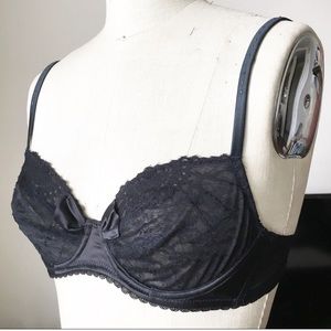 2/50👙 NWOT Morgan black lace see through bra 34A